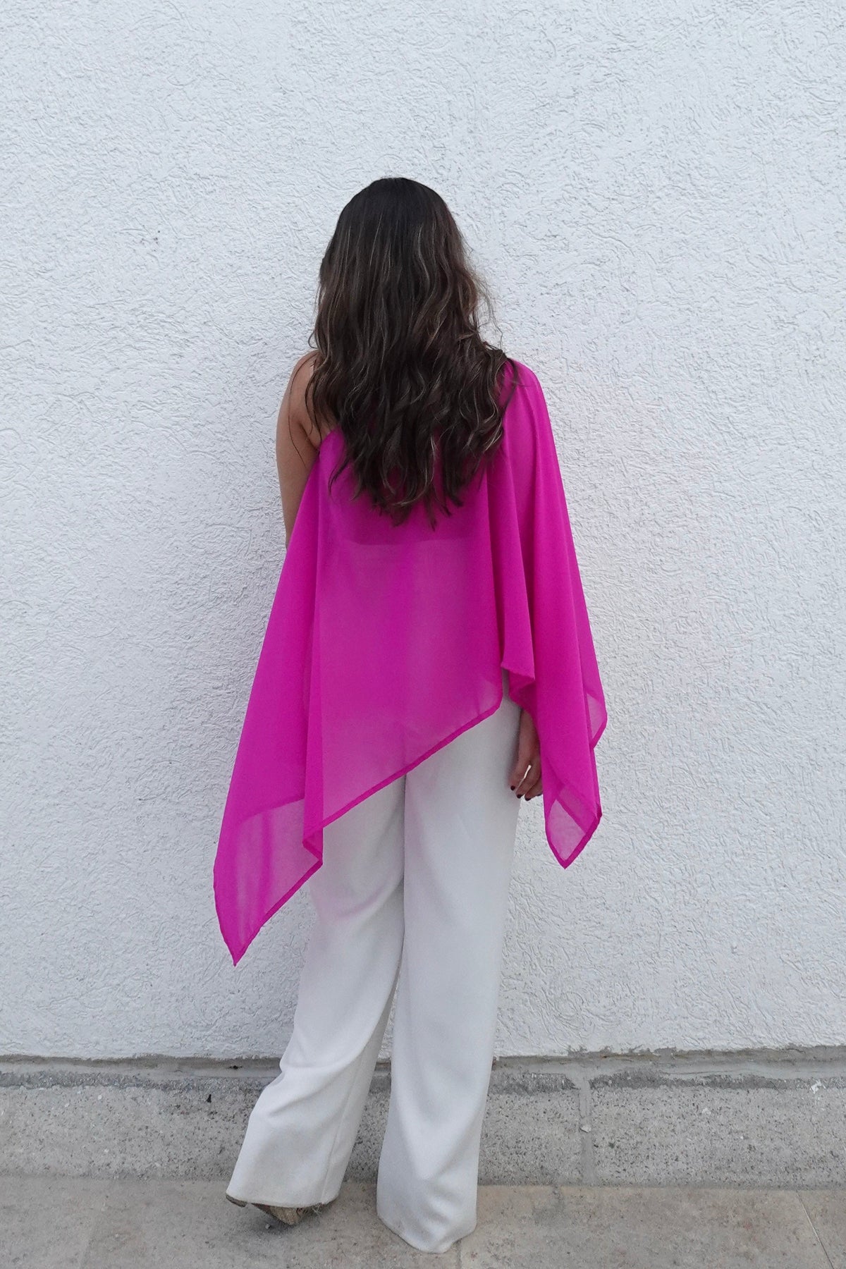 Poncho indonesia fucsia