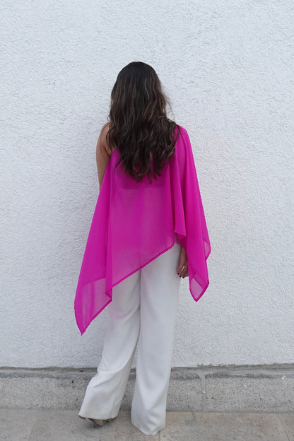 Poncho indonesia fucsia