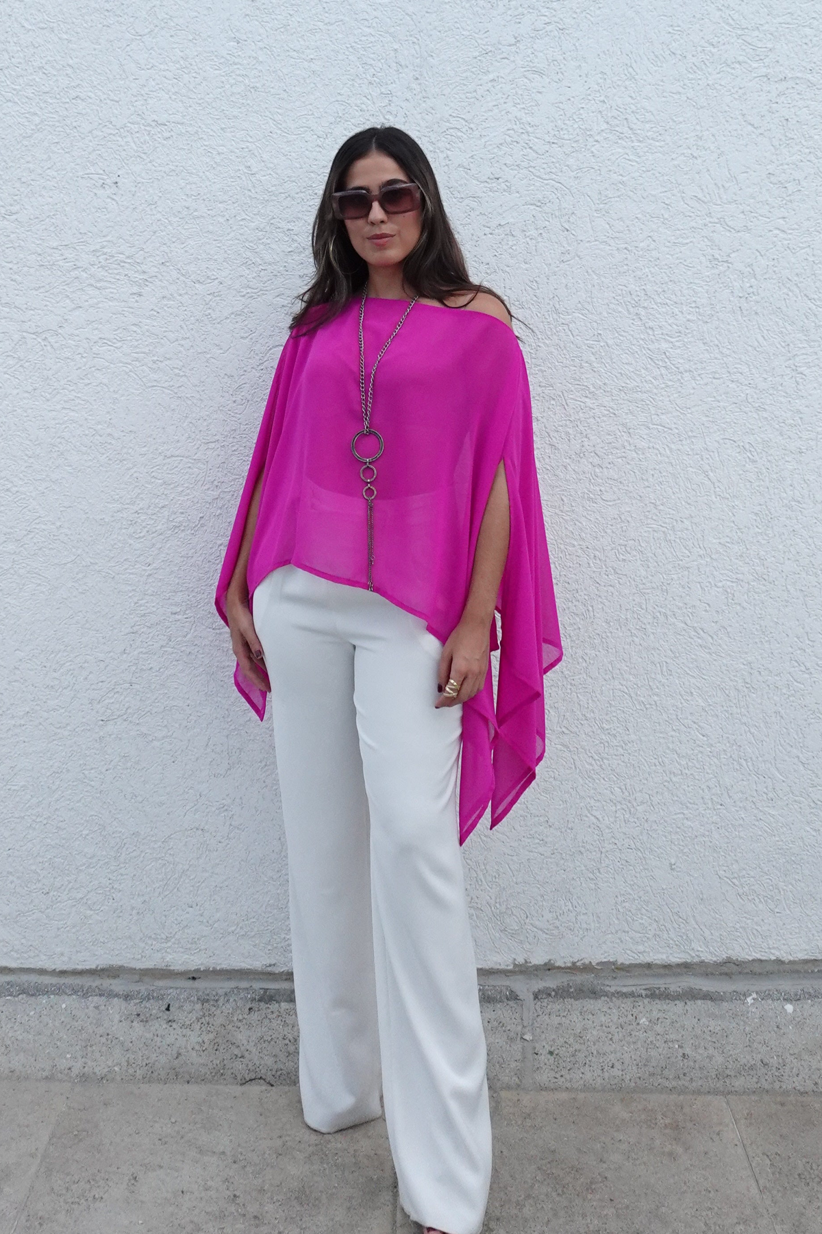 Poncho indonesia fucsia