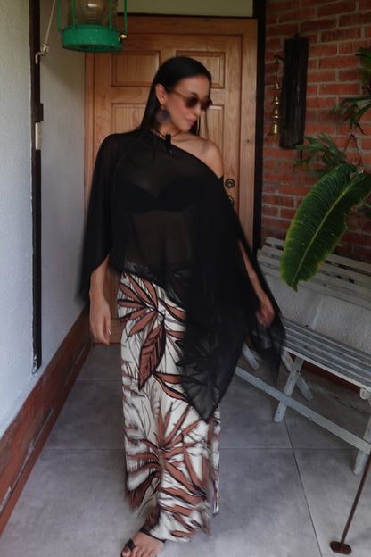 Poncho indonesia negro