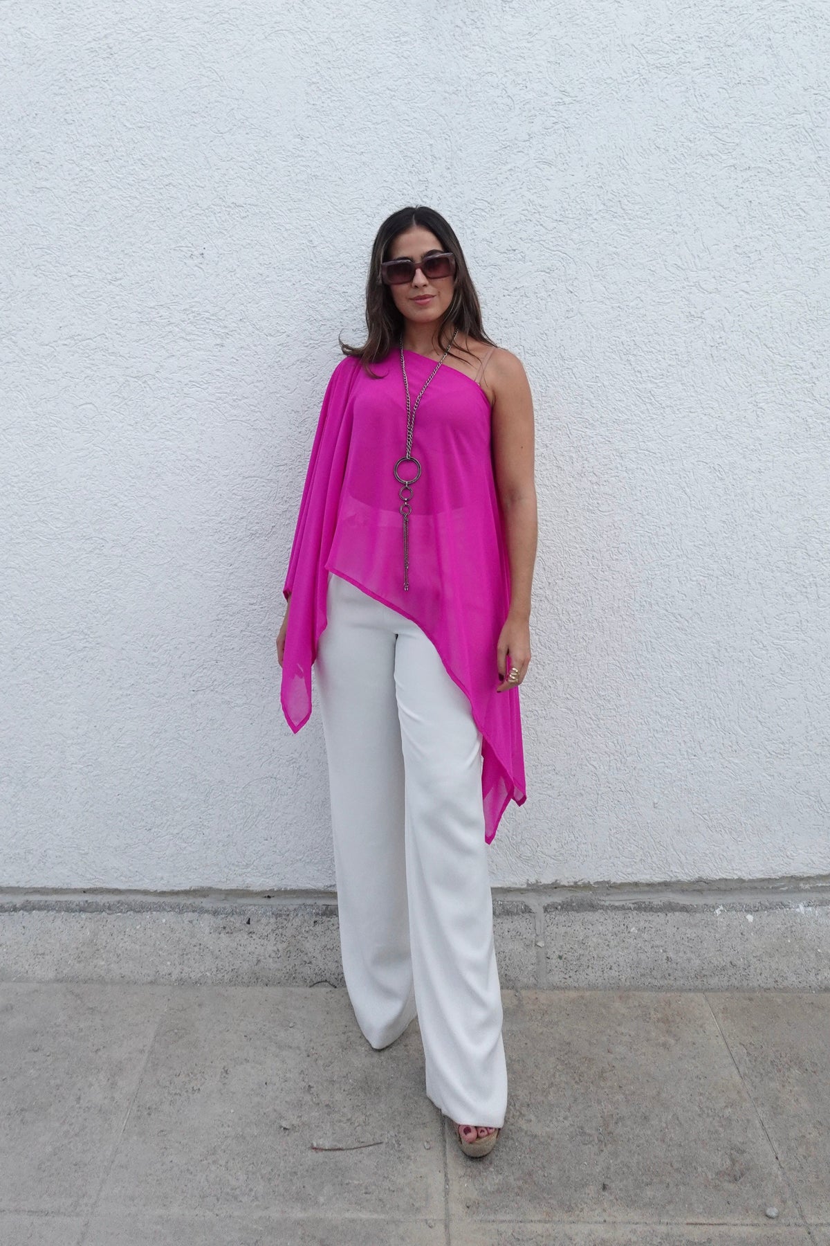 Poncho indonesia fucsia