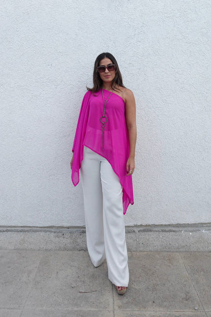Poncho indonesia fucsia